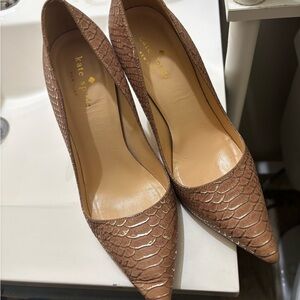 kate spade Brown Scaled Pointed-Toe Pumps